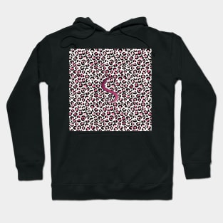 Letter S Monogram & Pink Leopard Print Hoodie